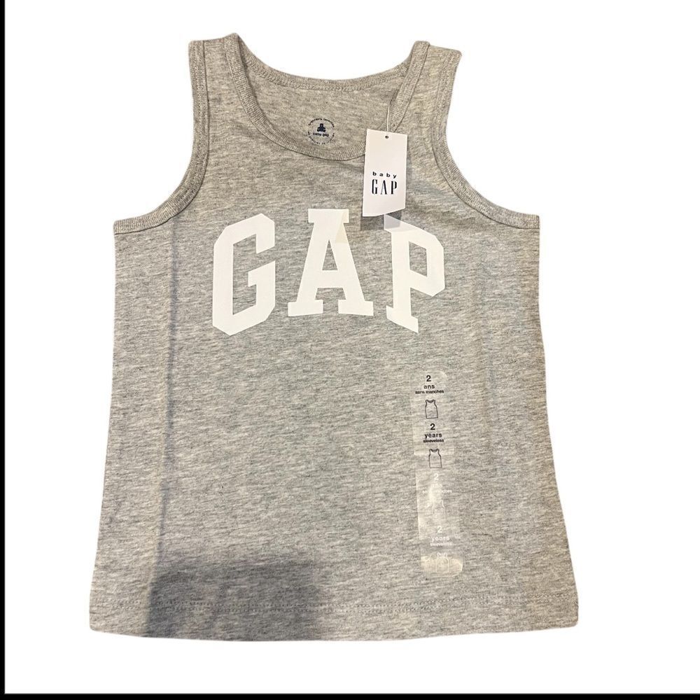 NWT baby gap logo tank top size 2 in gray